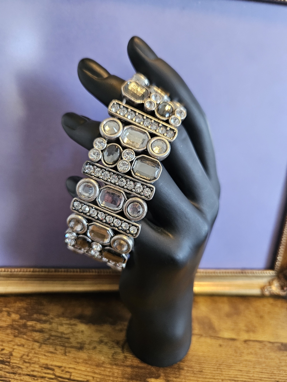 Lia Sophia "Party Favor" Crystal Stretch Bracelet - Silver-Tone Clear Stones